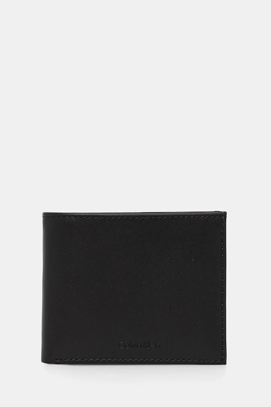 Шкіряний гаманець Calvin Klein лицьова шкіра чорний K50K512923