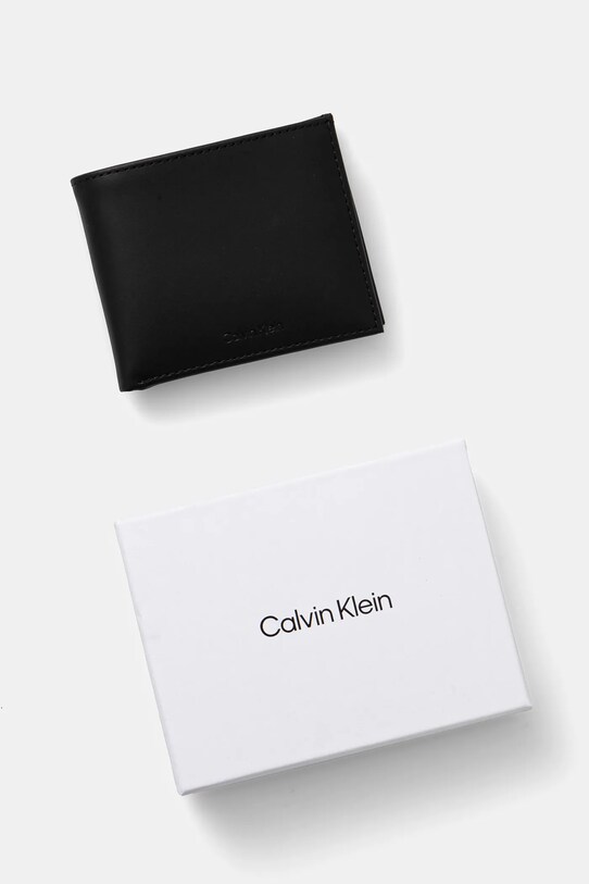 Шкіряний гаманець Calvin Klein чорний K50K512923