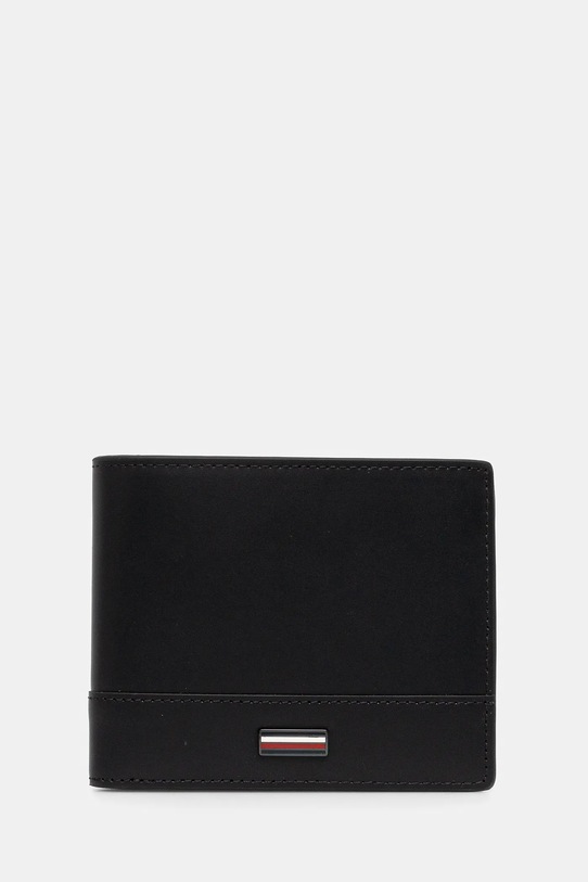 Kožená peněženka Tommy Hilfiger přírodní kůže černá AM0AM13245