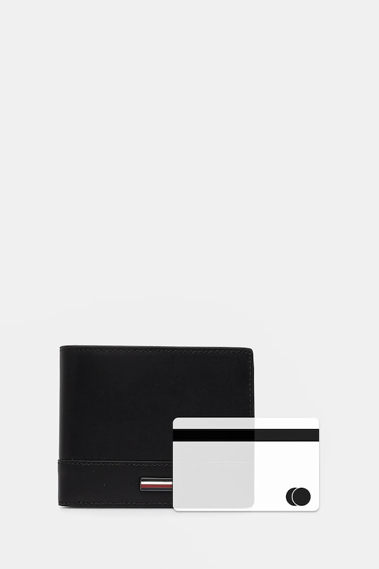 Kožená peněženka Tommy Hilfiger AM0AM13245 černá