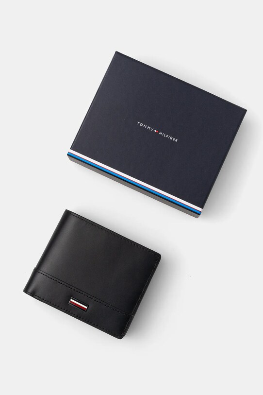 Tommy Hilfiger portfel skórzany czarny AM0AM13246