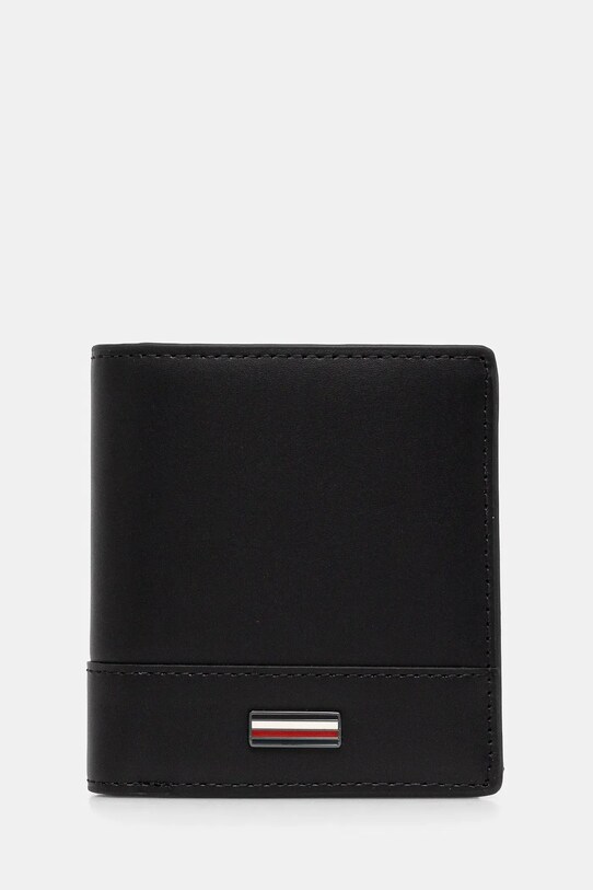 Кожен портфейл Tommy Hilfiger гладка кожа черен AM0AM13247