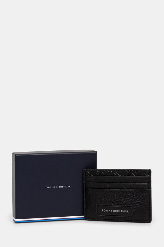 Tommy Hilfiger card holder din piele negru AM0AM13250