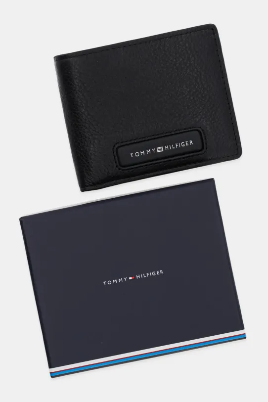 Δερμάτινο πορτοφόλι Tommy Hilfiger μαύρο AM0AM13251