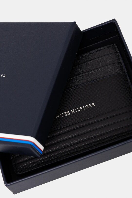 Шкіряний чохол на банківські карти Tommy Hilfiger чорний AM0AM13257