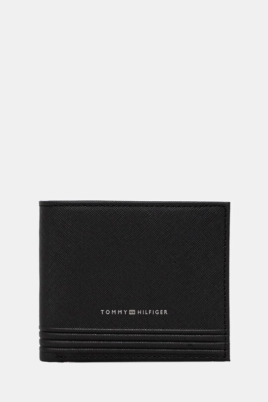 Кожен портфейл Tommy Hilfiger гладка кожа черен AM0AM13259