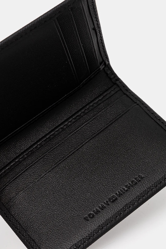 Kožené puzdro na karty Tommy Hilfiger čierna AM0AM13262