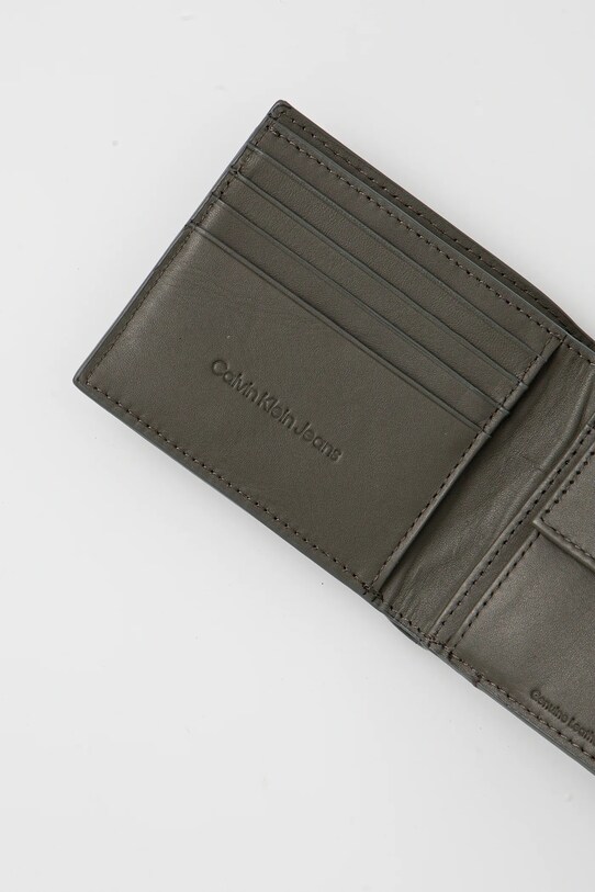 Kožená peňaženka Calvin Klein Jeans LV04G1022G zelená SS25