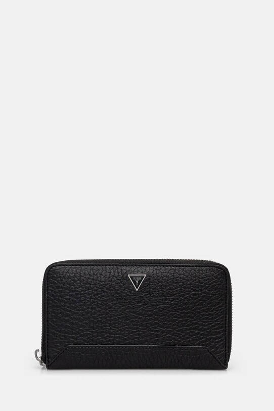 Кожен портфейл Guess BARCELLONA гладка кожа черен SMBAGR.LEA28