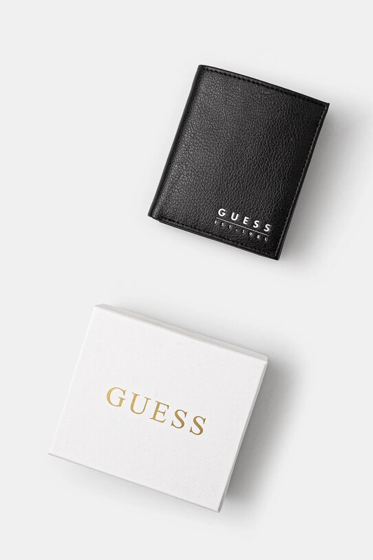 Кожен портфейл Guess MADRID черен SMMATL.LEA22
