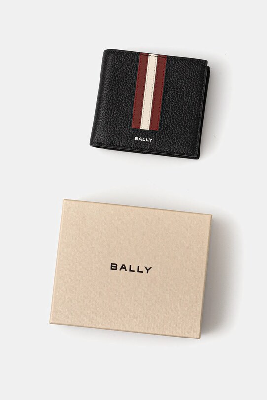 Шкіряний гаманець Bally чорний MLW03F