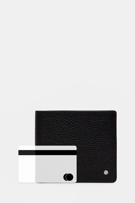 Geox portofel de piele WALLET U35JFB.00046 negru