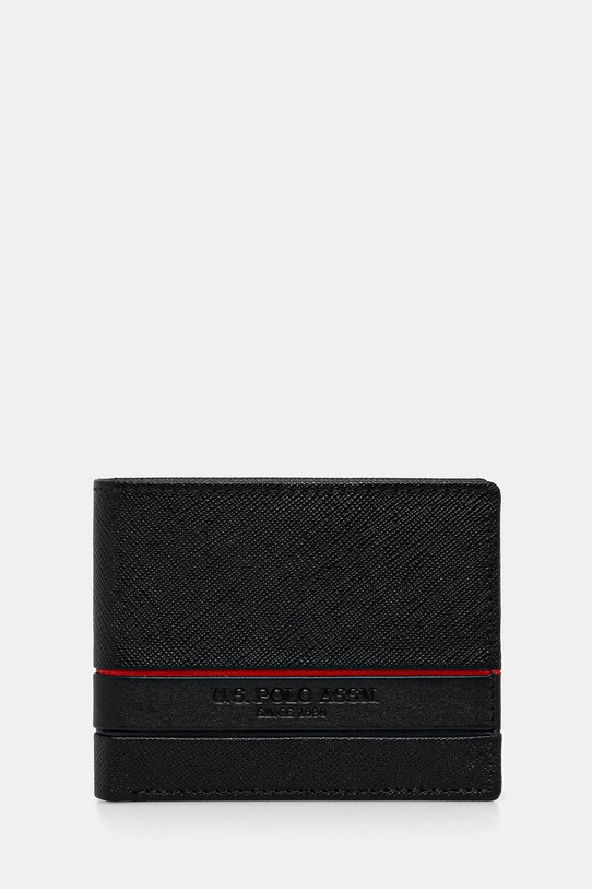 Δερμάτινο πορτοφόλι U.S. Polo Assn. Yale λείο δέρμα μαύρο WEUYA2622MHA