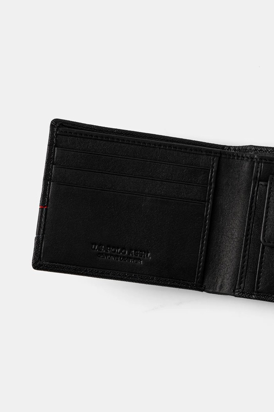 Δερμάτινο πορτοφόλι U.S. Polo Assn. Yale WEUYA2622MHA μαύρο SS25