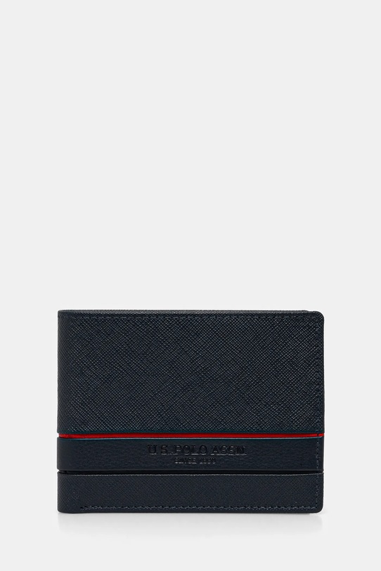 U.S. Polo Assn. portfel skórzany Yale drobny wzór granatowy WEUYA2619MHA
