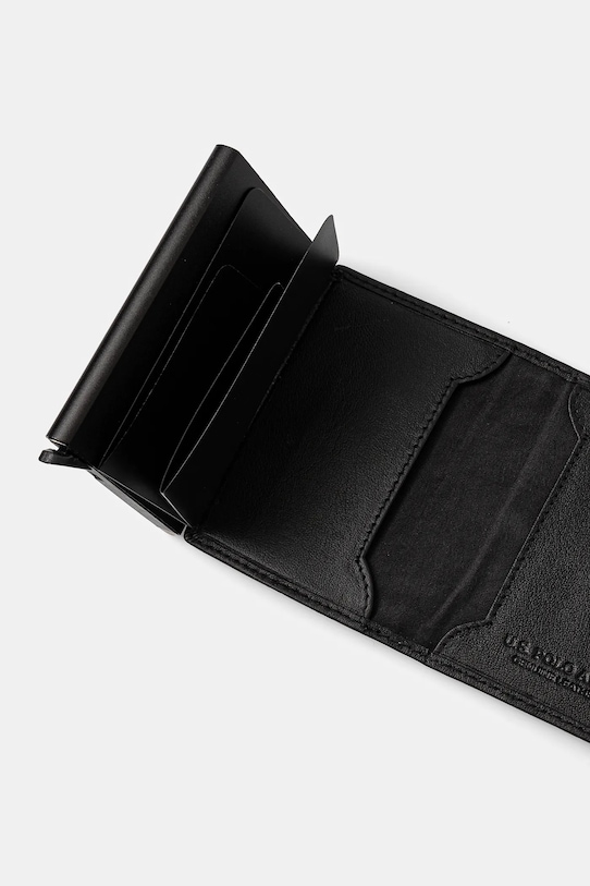 Шкіряний чохол на банківські карти U.S. Polo Assn. Utah WEUUA2617MHA чорний SS25