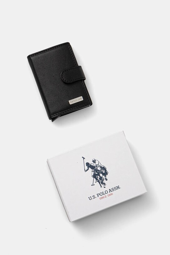 Шкіряний чохол на банківські карти U.S. Polo Assn. Utah чорний WEUUA2617MHA
