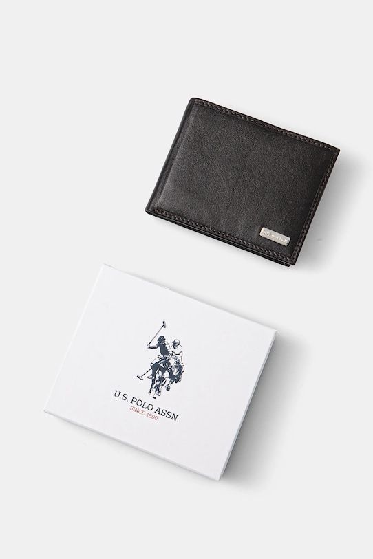 U.S. Polo Assn. portofel de piele Utah maro WEUUA2614MHA