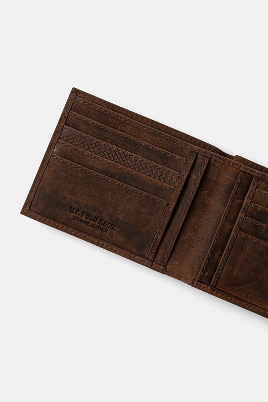 U.S. Polo Assn. portfel skórzany Hamilton WEUHT2603MHA brązowy SS25