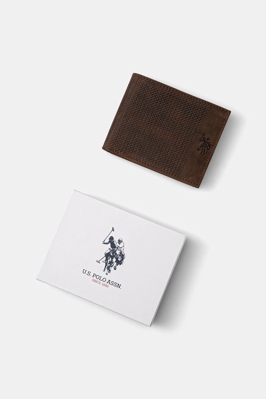 U.S. Polo Assn. portfel skórzany Hamilton brązowy WEUHT2603MHA
