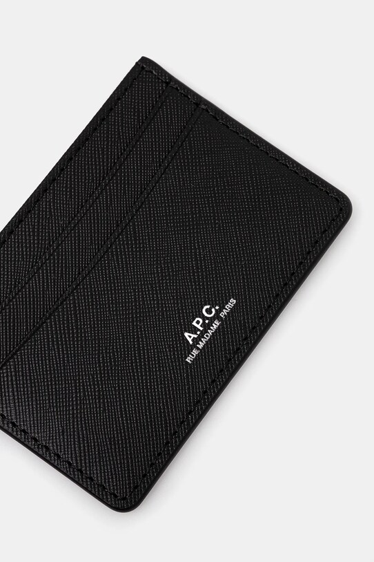 Accesorii A.P.C. card-holder din piele Porte-Cartes Andre PXBJQ.H63028 negru