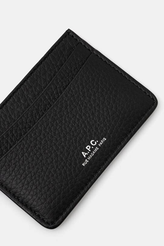 Accesorii A.P.C. card-holder din piele Porte-Cartes Andre PXCBC.H63028 negru