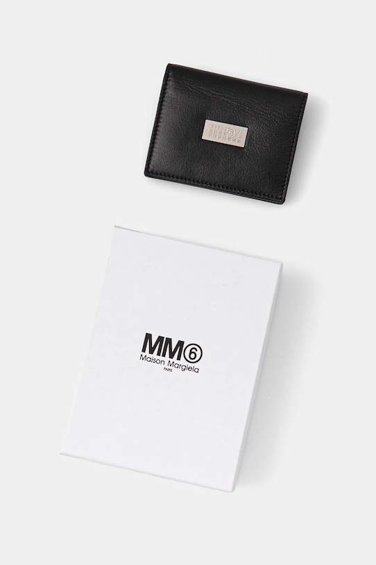 Kožená peněženka MM6 Maison Margiela černá SA5UI0015.P7258