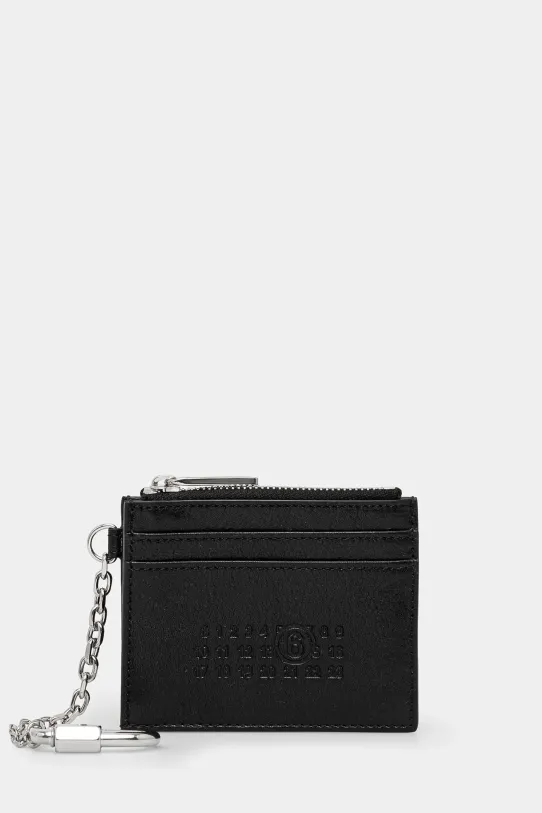 MM6 Maison Margiela portafoglio in pelle pelle fiore nero SA5UI0021.P7253