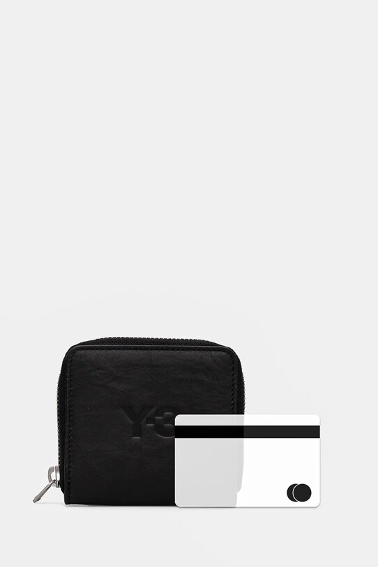Кожен портфейл Y-3 Crinkle Leather Wallet JD2895 черен