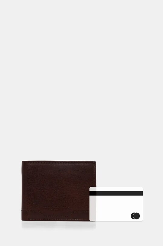 Δερμάτινο πορτοφόλι U.S. Polo Assn. Sti.H Wallet AIUS82353MHA καφέ