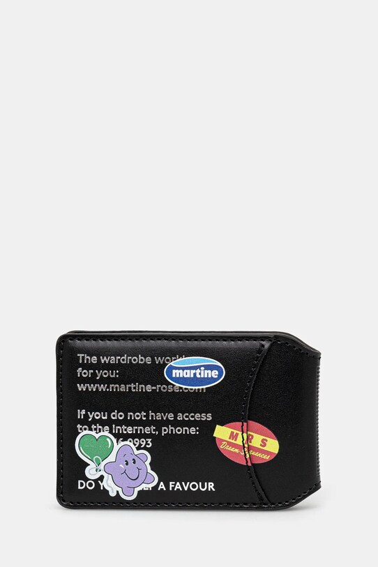 Kožni etui za kartice Martine Rose Oyster Card Wallet 1150LP16030 crna SS25