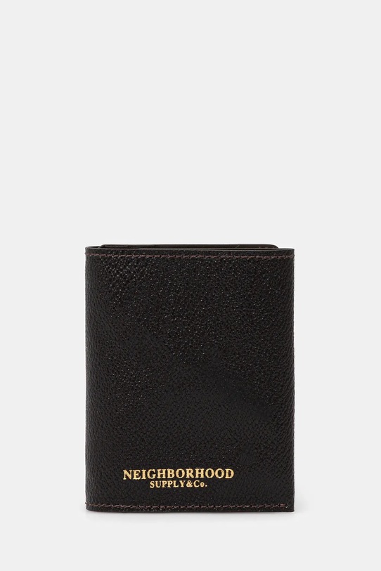 NEIGHBORHOOD portfel COATED WALLET imitacja skóry licowej brązowy 251MVNH.AC01