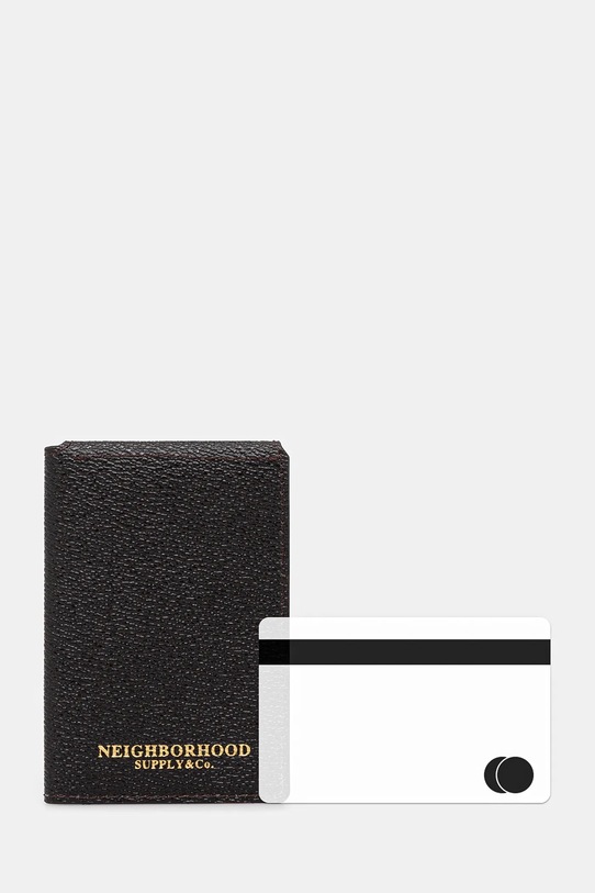NEIGHBORHOOD etui na karty COATED 251MVNH.AC02 brązowy