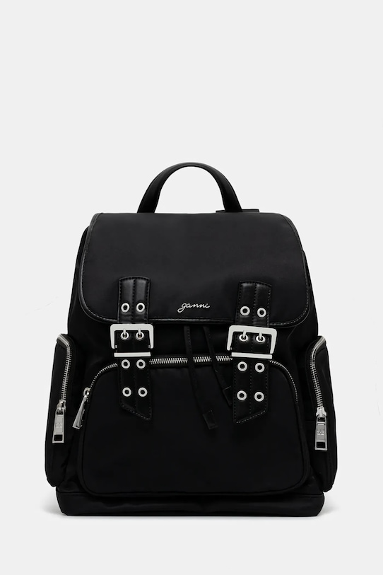 GANNI plecak Bucky Backpack Nylon tekstylny czarny A6526