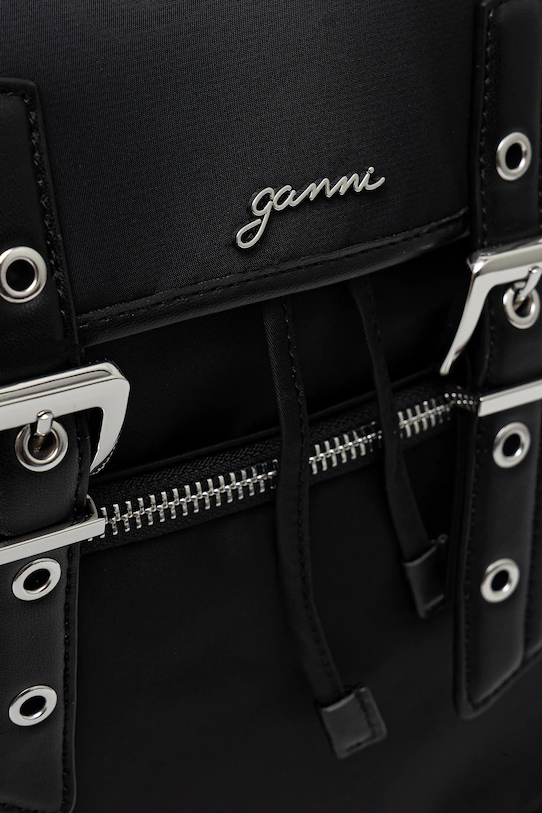 GANNI plecak Bucky Backpack Nylon czarny A6526