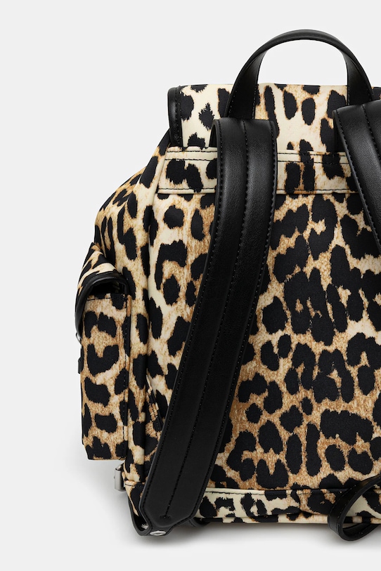 Akcesoria GANNI plecak Bucky Backpack Small Nylon Print A6617 brązowy