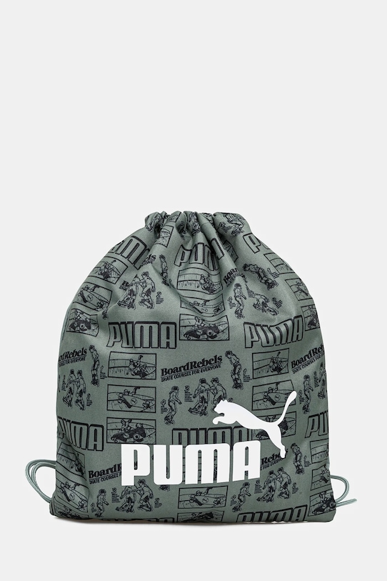 Παιδικό σακίδιο Puma PHASE AOP Small Gym Sack υφασμάτινο πράσινο 091325