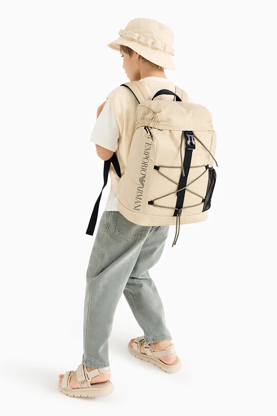 Ruksak Emporio Armani jednofarebný béžová EB000314.AF16273