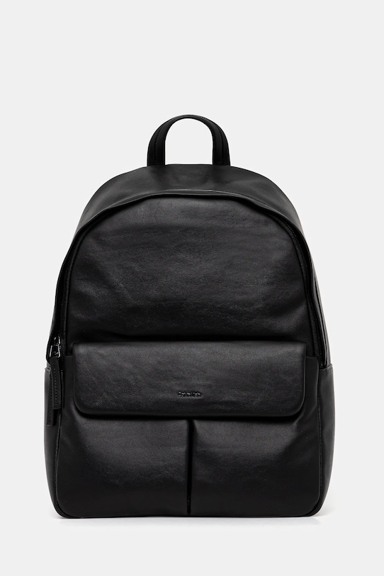 Ruksak Calvin Klein imitacija zrnate kože crna K50K512714