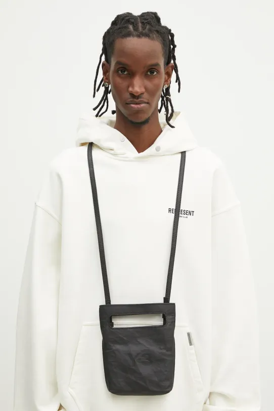 Y-3 leather pouch Mini Bag Crinkle Leather sachet black JX2462