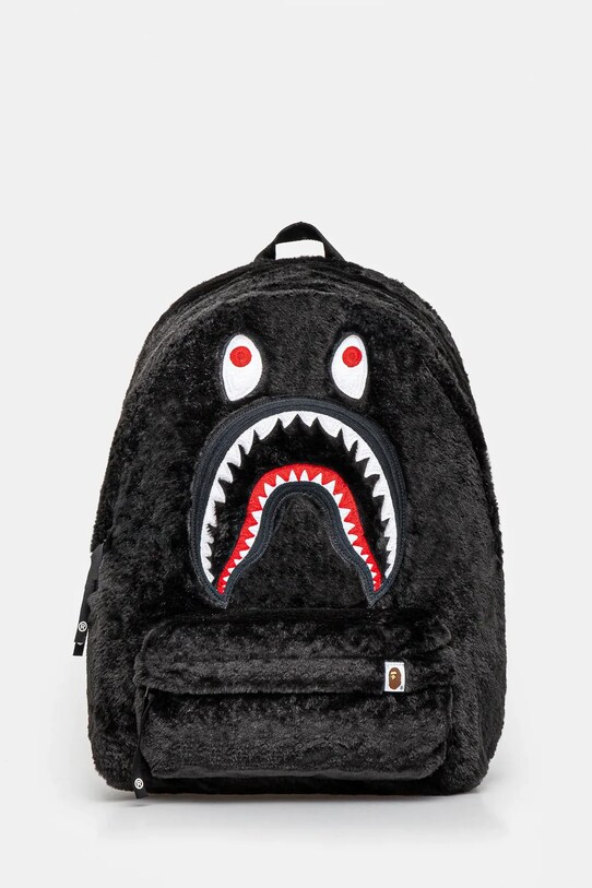 A Bathing Ape plecak Shark fur daypack tekstylny czarny 1K80189001