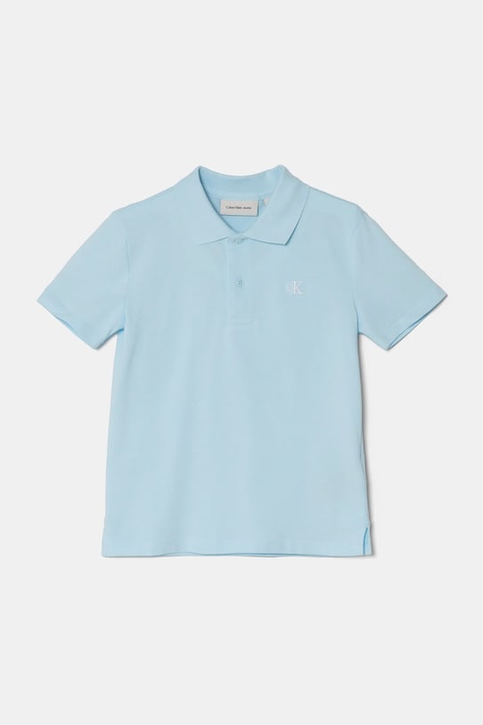 Дитяче поло Calvin Klein Jeans з еластаном блакитний IB0IB02510.PPYA