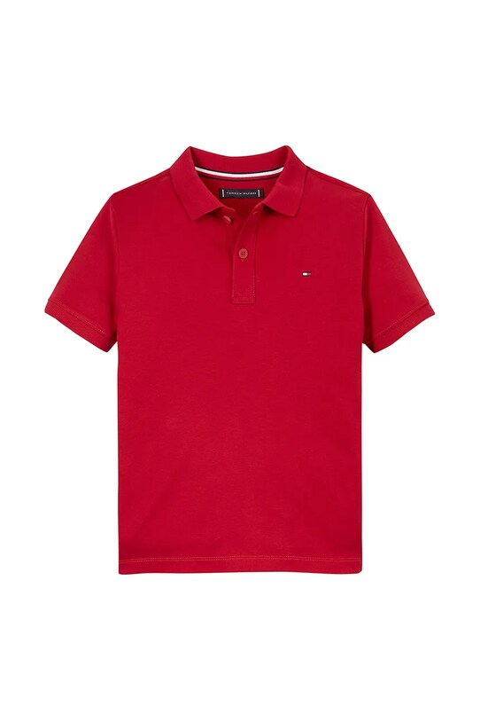 Детское хлопковое поло Tommy Hilfiger KB0KB09333.128.176.PPYA красный SS25