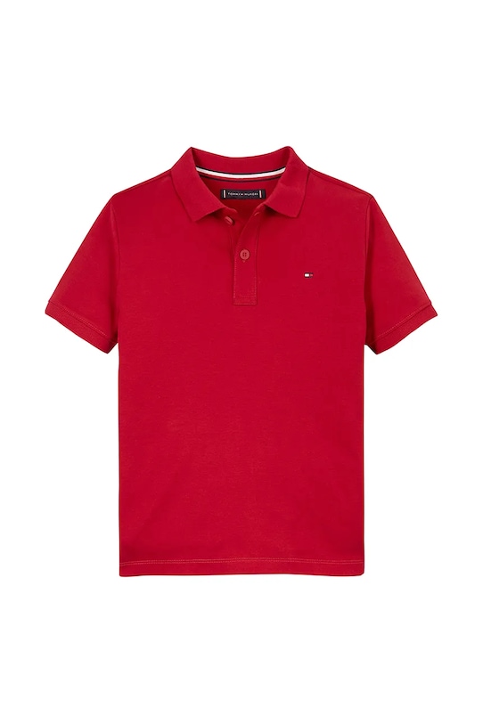 Детское хлопковое поло Tommy Hilfiger KB0KB09333.128.176.PPYA красный SS25