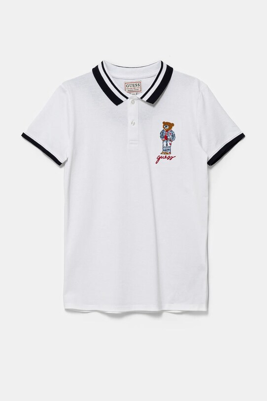 Детское хлопковое поло Guess L5RP01.KBV51.PPYA белый SS25