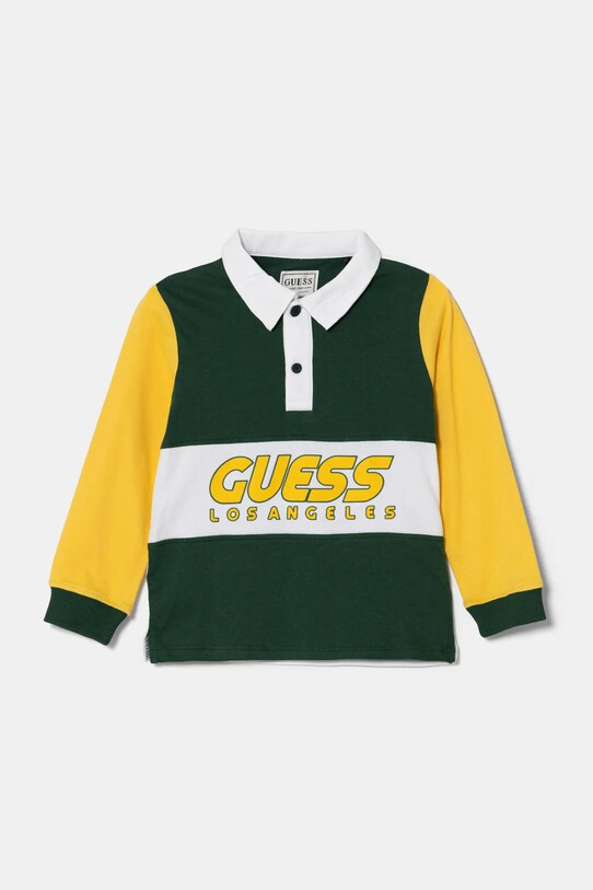 Guess longsleeve bawełniany dziecięcy wzorzyste zielony N5RP00.KCNQ4.PPYA