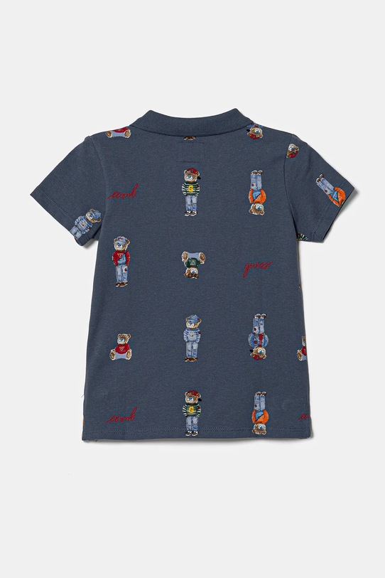 Памучна тениска с яка Guess N5RP02.KBV51.PPYA тъмносин SS25