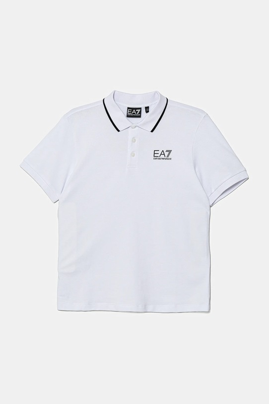 Dětské polo tričko EA7 Emporio Armani s elastanem bílá 7B000023.AF12901