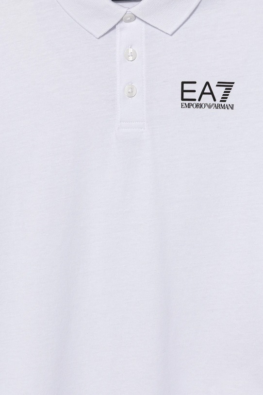 Chlapec Detská bavlnená polokošeľa EA7 Emporio Armani 7B000022.AF10378 biela