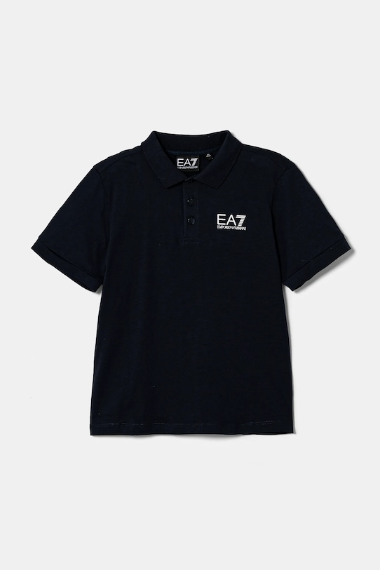 EA7 Emporio Armani polo bawełniane dziecięce nadruk granatowy 7B000022.AF10378